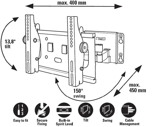 Uchwyt Vivanco MA4230 25660 - Uchwyty do TV LCD / plazma / LED