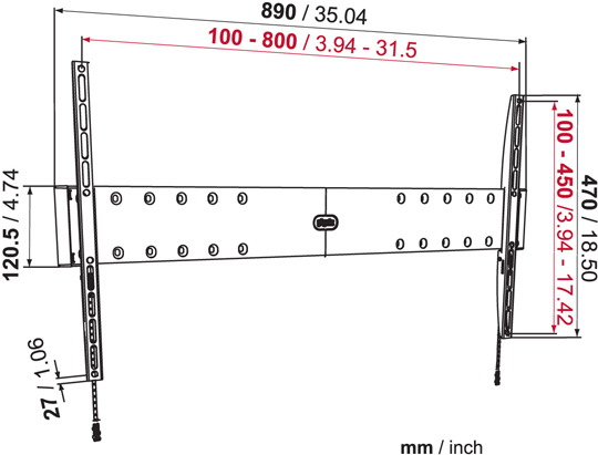 Uchwyty do TV LCD PHW100L Physix Vogels